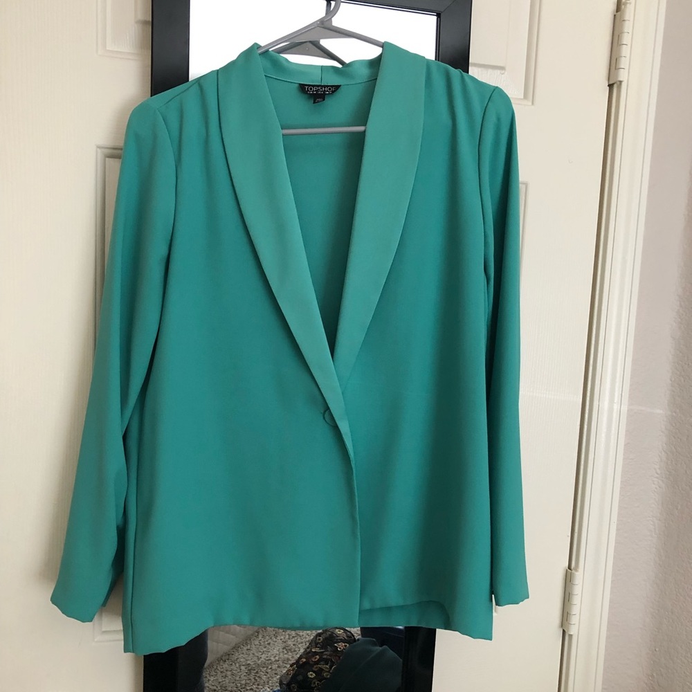 Topshop Green Blazer Sz 6